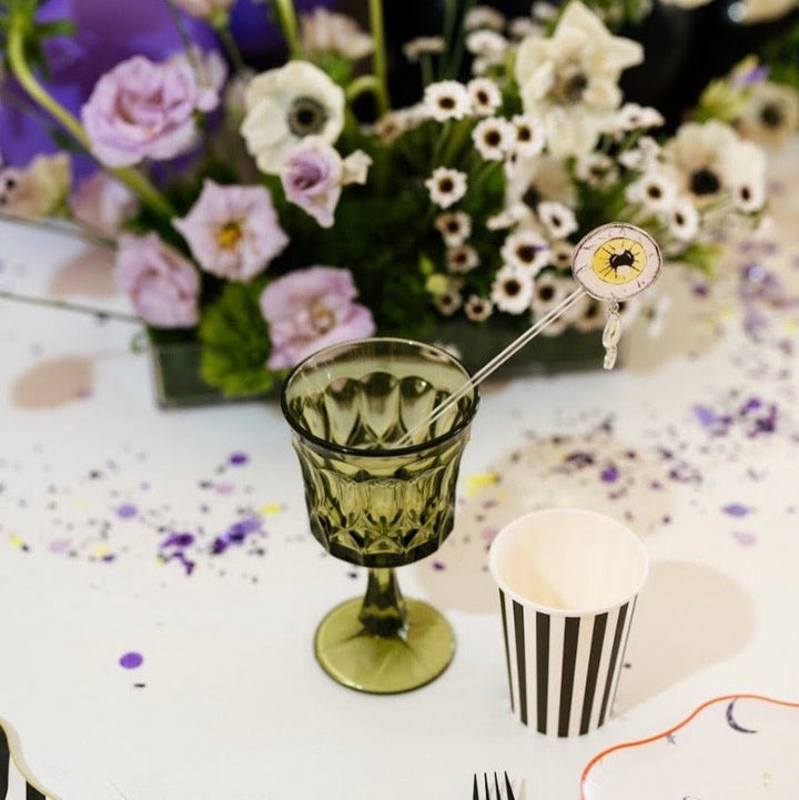 Halloween Drink Stir Sticks – Acrylic Cocktail Stirrers with Charms (6 Pack) - Josi James - 