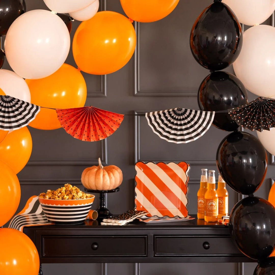 Halloween Fan Bunting Banner – Accordion - Style Paper Garland, 7ft - Josi James - Banners