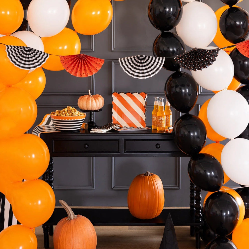 Halloween Fan Bunting Banner – Accordion - Style Paper Garland, 7ft - Josi James - Banners