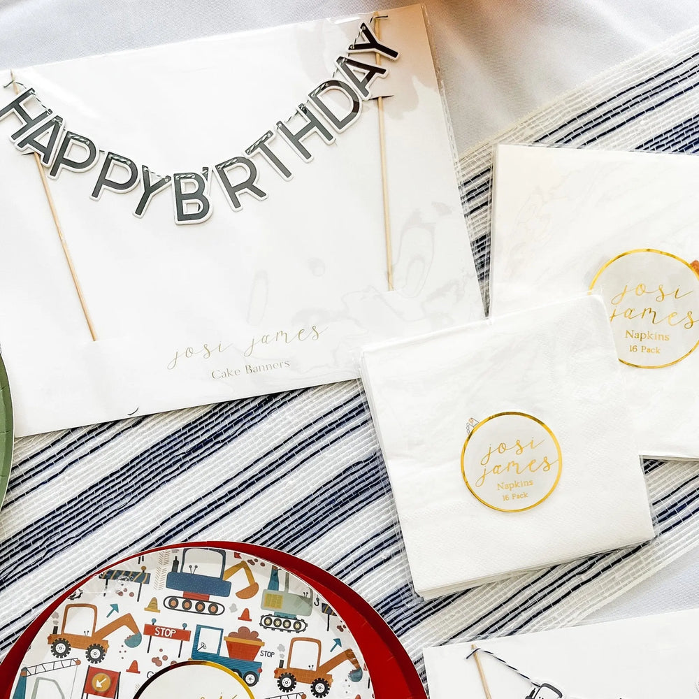 Happy Birthday Cake Banner Navy - Josi James - Cake Banner