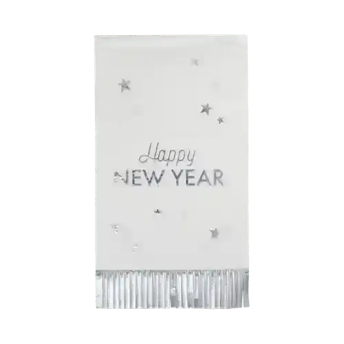 Happy New Year Fringed Dinner Napkin