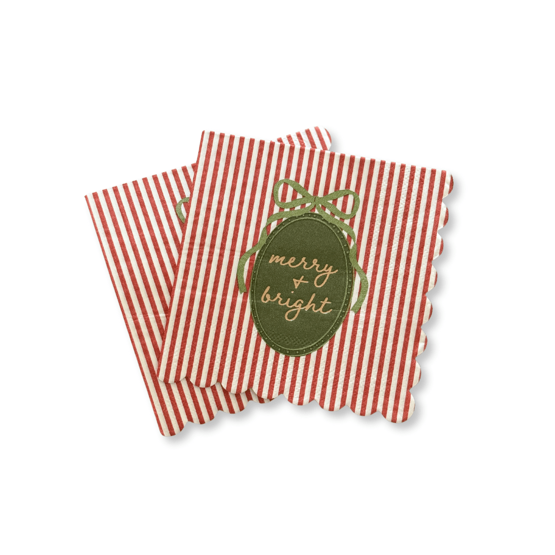 Hearth & Holiday Scalloped Beverage Napkins (24pcs) - Josi James - Small Napkins
