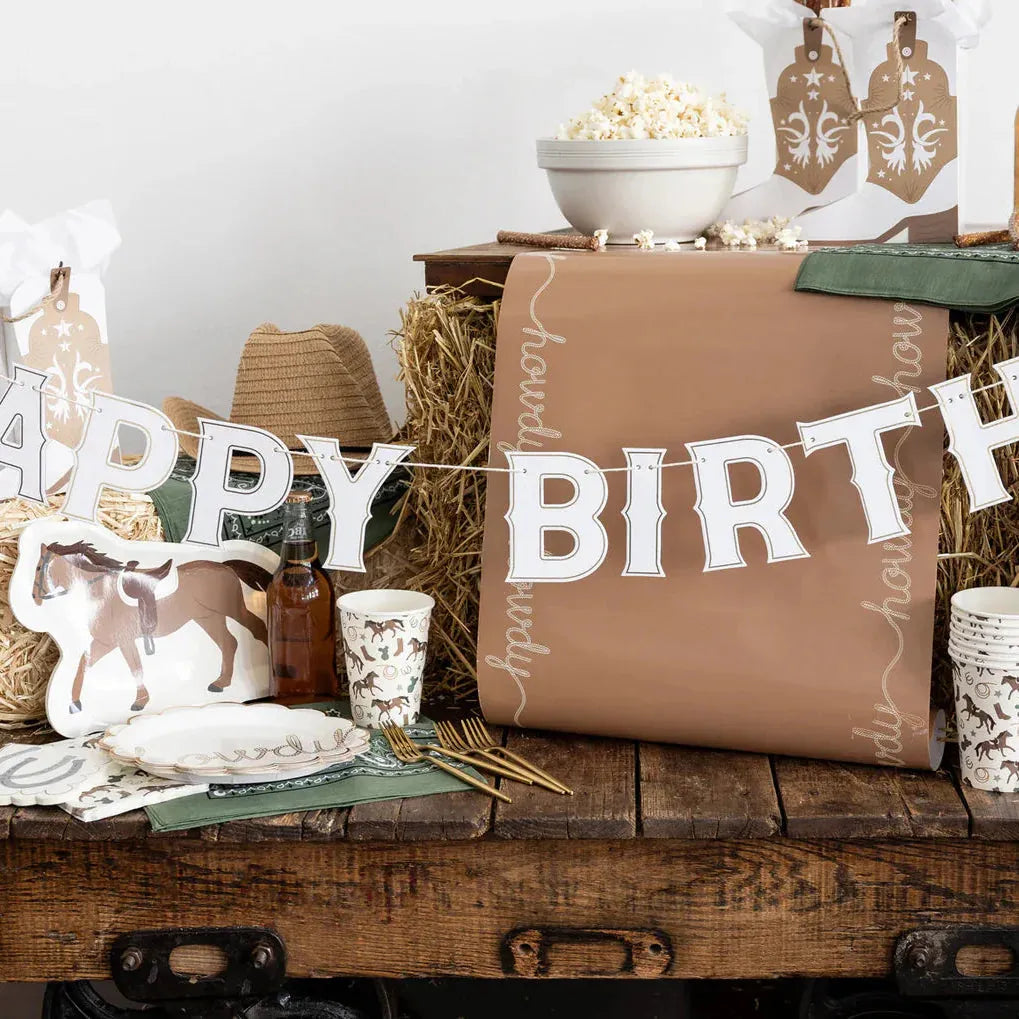 Howdy Cowboy Paper Party Cups – 12oz, Set of 8 | Western Themed Party Drinkware - Josi James - Cups