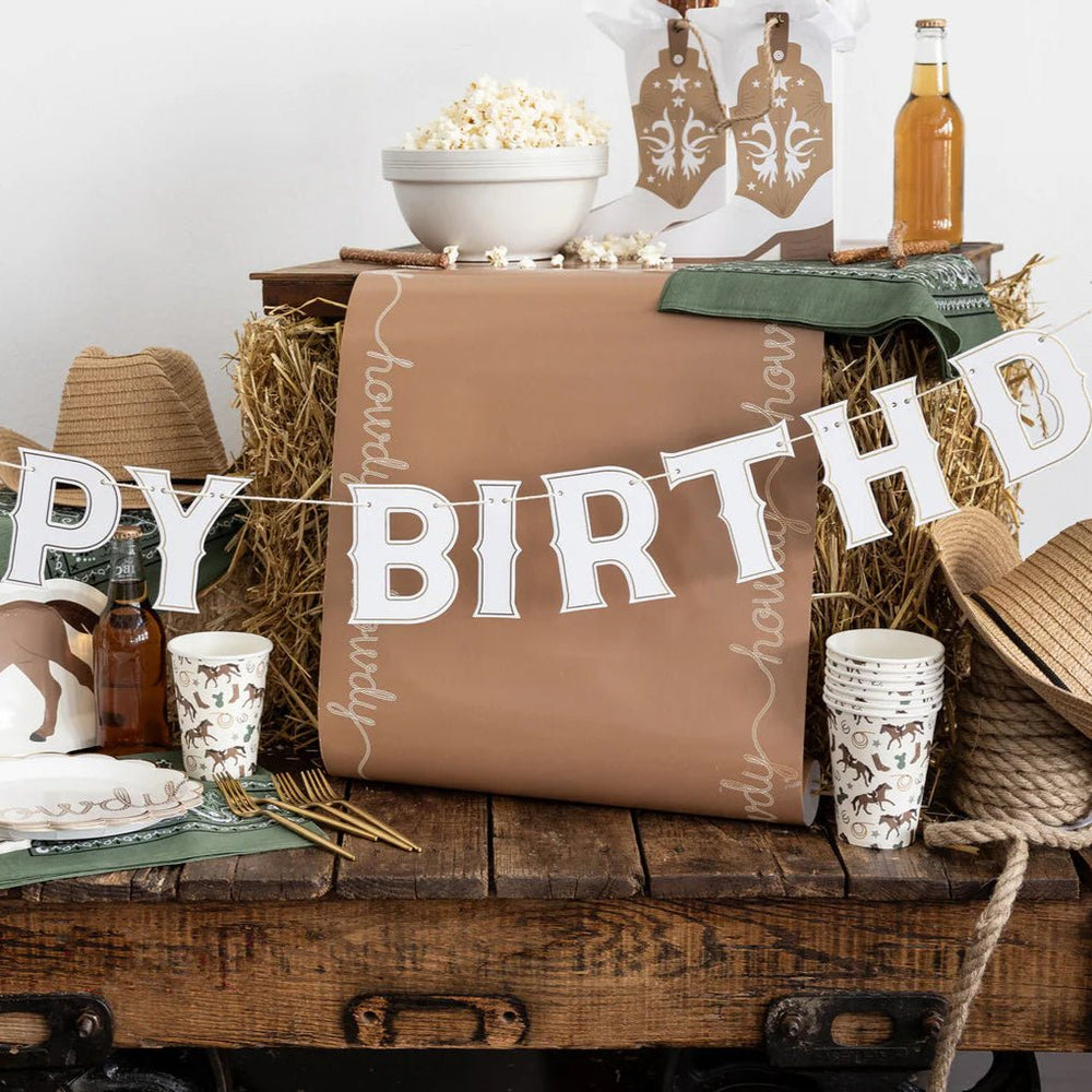 Howdy Cowboy Paper Party Cups – 12oz, Set of 8 | Western Themed Party Drinkware - Josi James - Cups