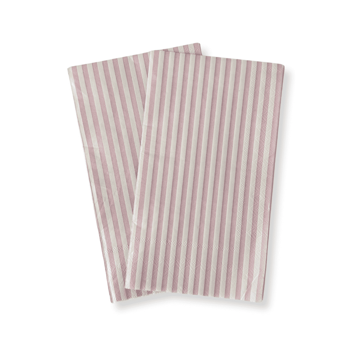 Light Pink Striped Guest Napkins, 24pcs - Josi James - Tall Napkins