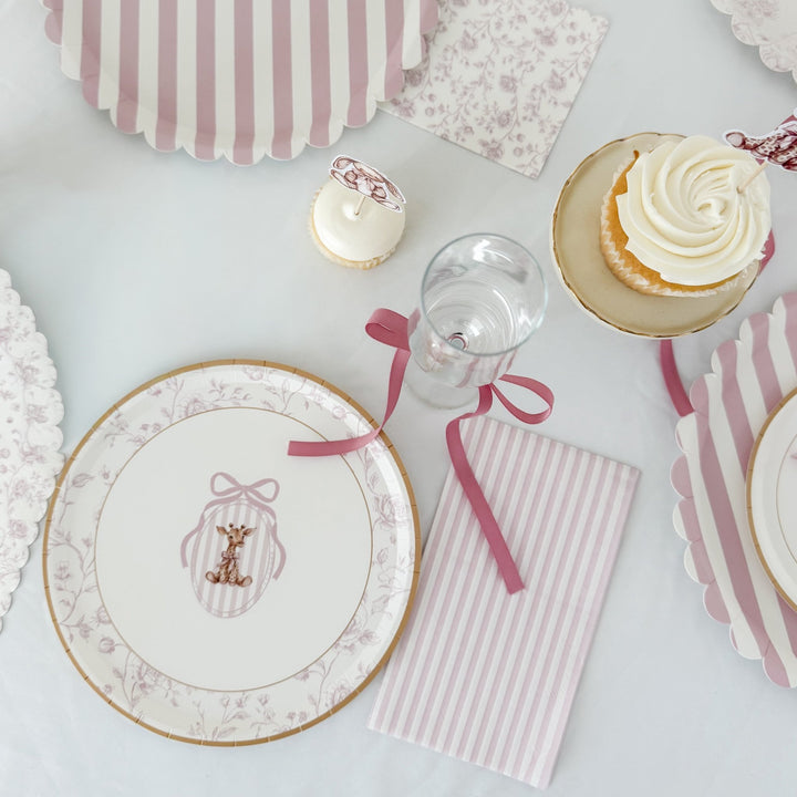 Light Pink Striped Guest Napkins, 24pcs - Josi James - Tall Napkins