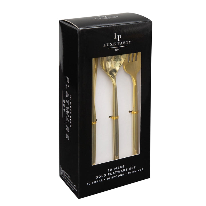 Matrix Gold Plastic Cutlery Set - 30pc, view 2