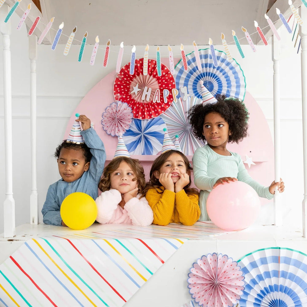 Mini Birthday Icon Banner Set – Candle & Gift Banners with Gold Foil Accents - Josi James - Banners