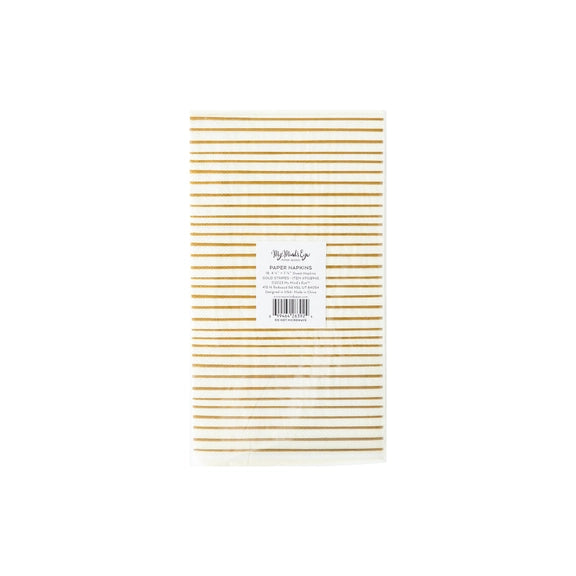Gold Stripe Dinner Napkin, view 2