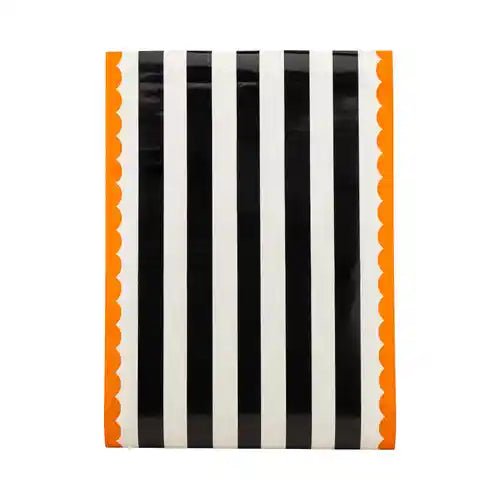 Orange and Black Striped Paper Table Runner - Josi James - Table Runner
