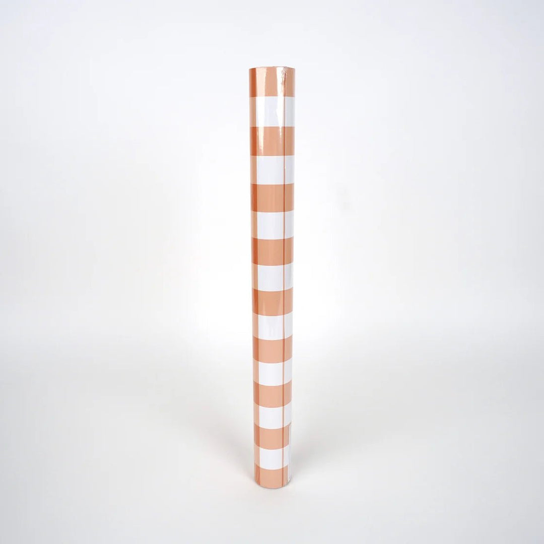 Orange Gingham Table Runner – 18" x 120" Disposable Paper Table Runner - Josi James - Table Runner