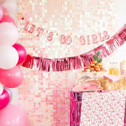 Pink Cowgirl Paper Table Runner – 16" x 120" Party Table Decor for Western & Rodeo Theme - Josi James - Tablerunner