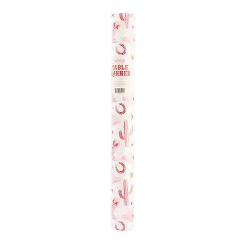 Pink Cowgirl Paper Table Runner – 16" x 120" Party Table Decor for Western & Rodeo Theme - Josi James - Tablerunner