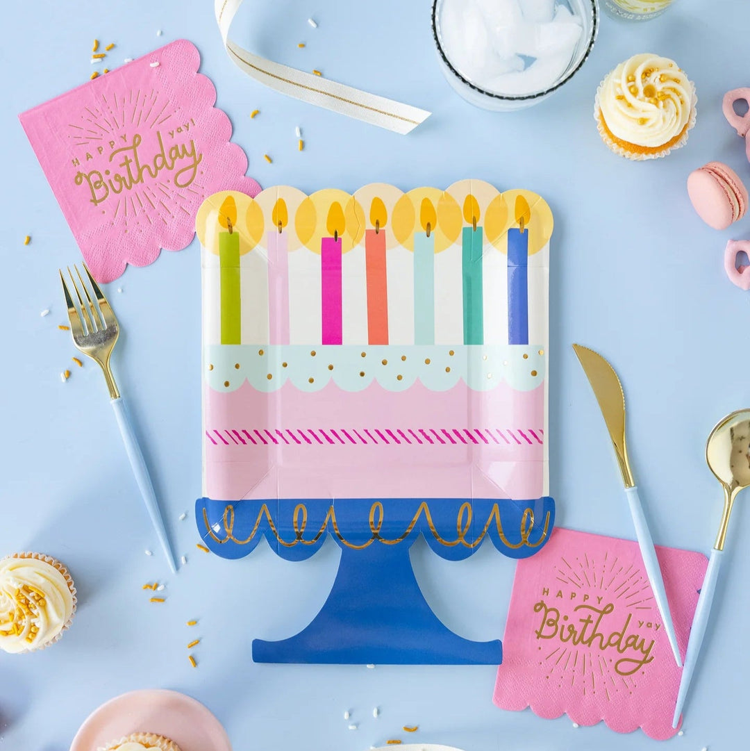 Pink Happy Birthday Cocktail Napkins – (32pcs) - Josi James - Small Napkins