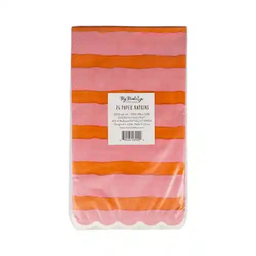 Pink & Orange Boo La La Dinner Napkin - Josi James - Tall Napkins