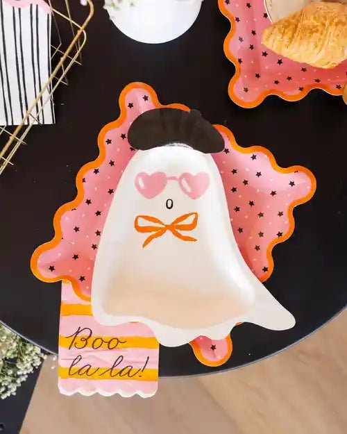 Pink & Orange Boo La La Dinner Napkin - Josi James - Tall Napkins