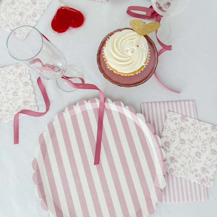 Pink Toile Cocktail Napkins, 12pcs - Josi James - Small Napkins