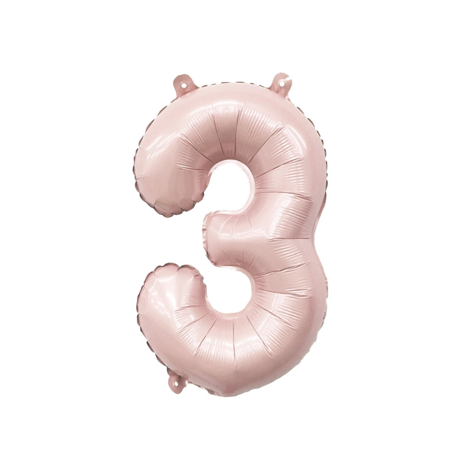 Blush Mylar Number Balloon 32" (1–3), view 3