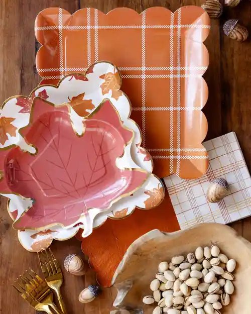 Rust Windowpane 10" Paper Plate - Josi James - 10 Inch Plate