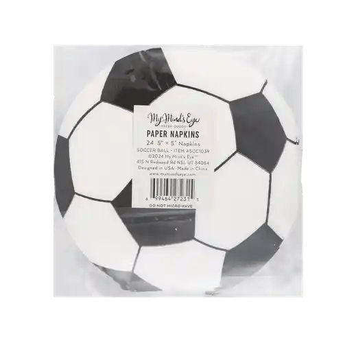 Soccer Ball Themed 5"x5" Paper Napkins – (24pcs) - Josi James - Die Cut Napkin