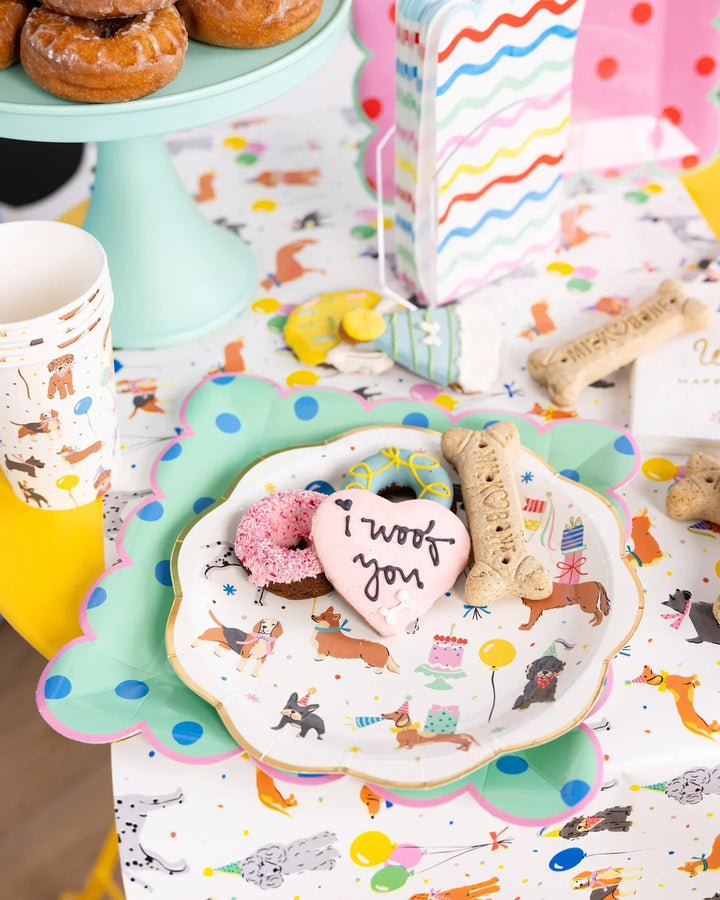 Squiggle Guest Napkins – 4.25" x 7.75" Colorful Party Napkins for Birthdays & Celebrations (24ct) - Josi James - Tall Napkins