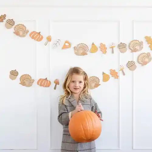 Thanksgiving Icons Banner – 6 ft with Gold Foil Accents - Josi James - Banners