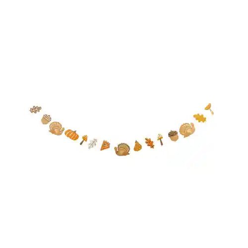 Thanksgiving Icons Banner – 6 ft with Gold Foil Accents - Josi James - Banners