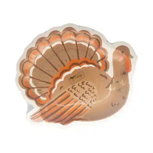 Turkey Shaped Thanksgiving Dinner Plates – (8pcs) - Josi James - Die Cut Plate
