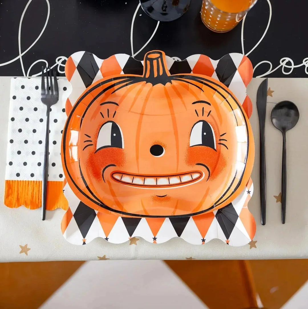 Vintage Pumpkin Halloween Plates – Set of 9 (3 Designs), view 8