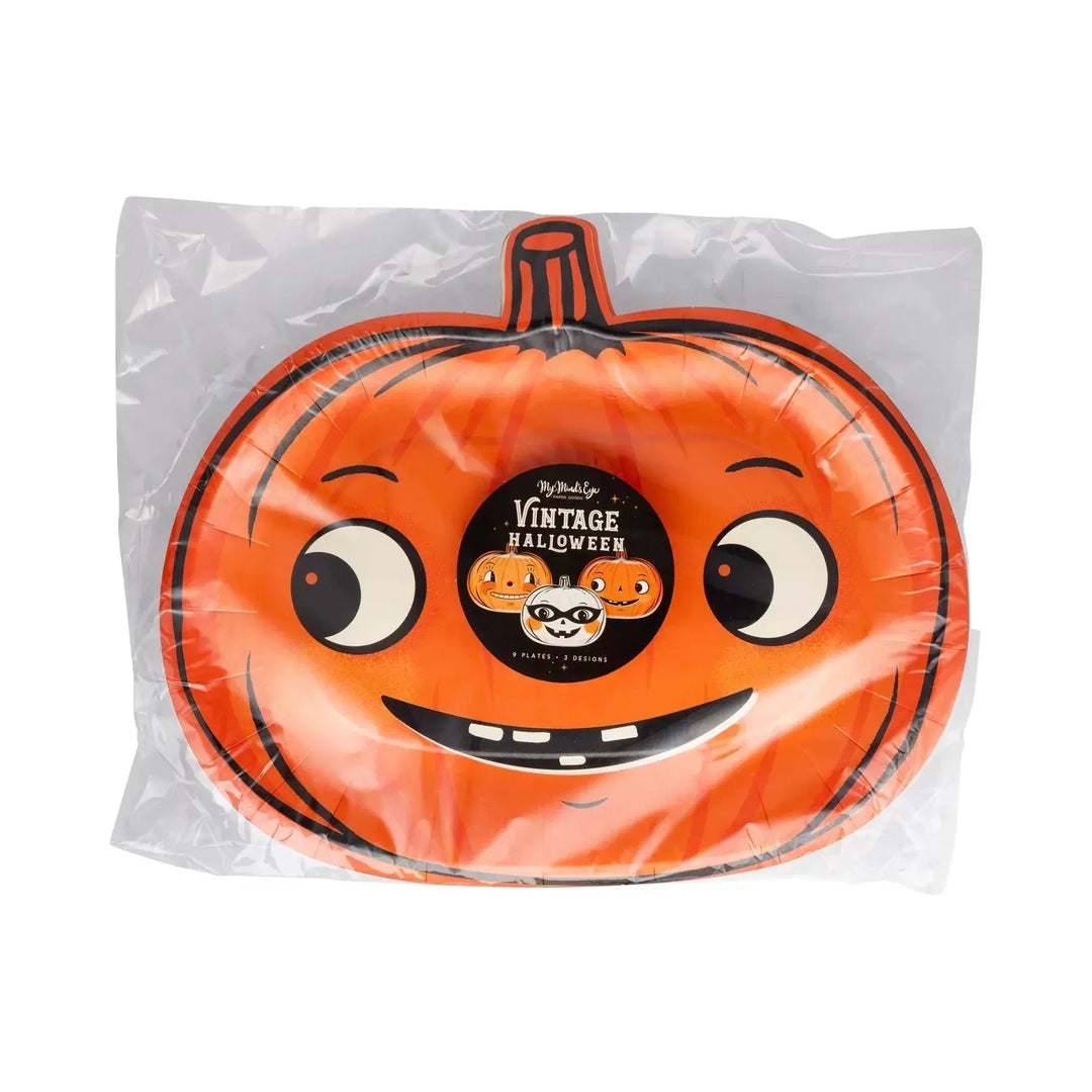 Vintage Pumpkin Halloween Plates – Set of 9 (3 Designs), view 9