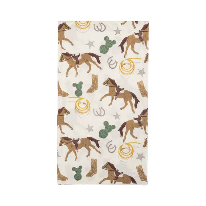 Western Cowboy Paper Dinner Napkins – 24ct | Cowgirl Disposable Napkins - Josi James - Tall Napkins