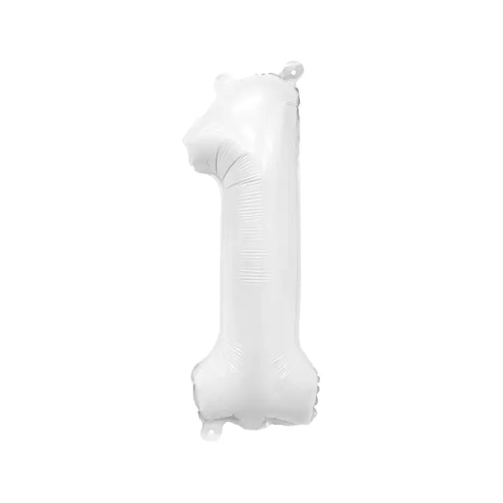 Matte White Mylar Number Balloon 32" (1–3)