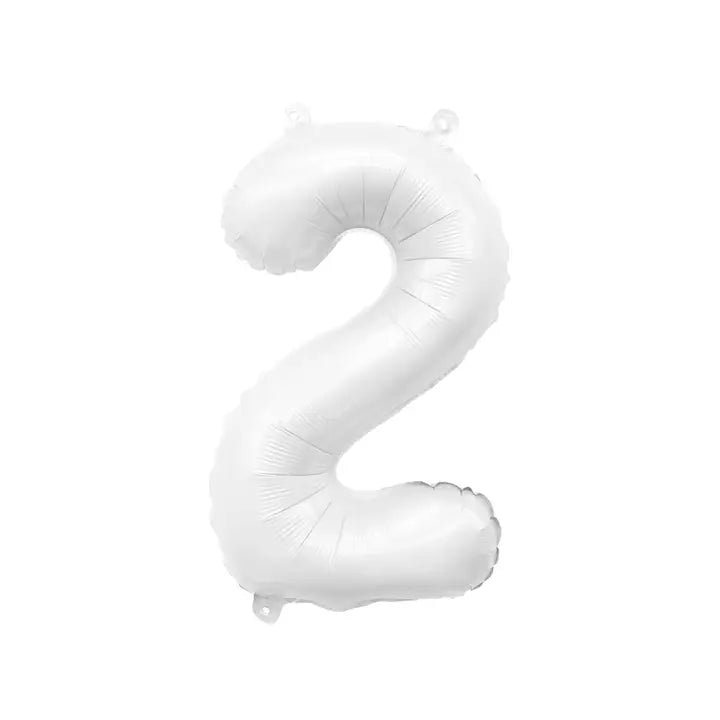 Matte White Mylar Number Balloon 32" (1–3), view 2
