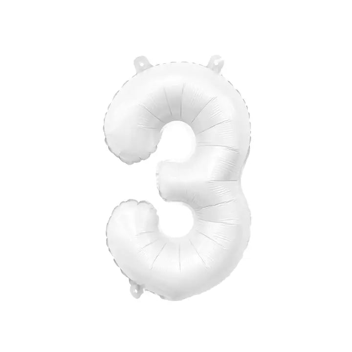Matte White Mylar Number Balloon 32" (1–3), view 3