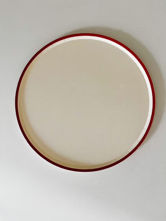 Cream & Red Large Plate