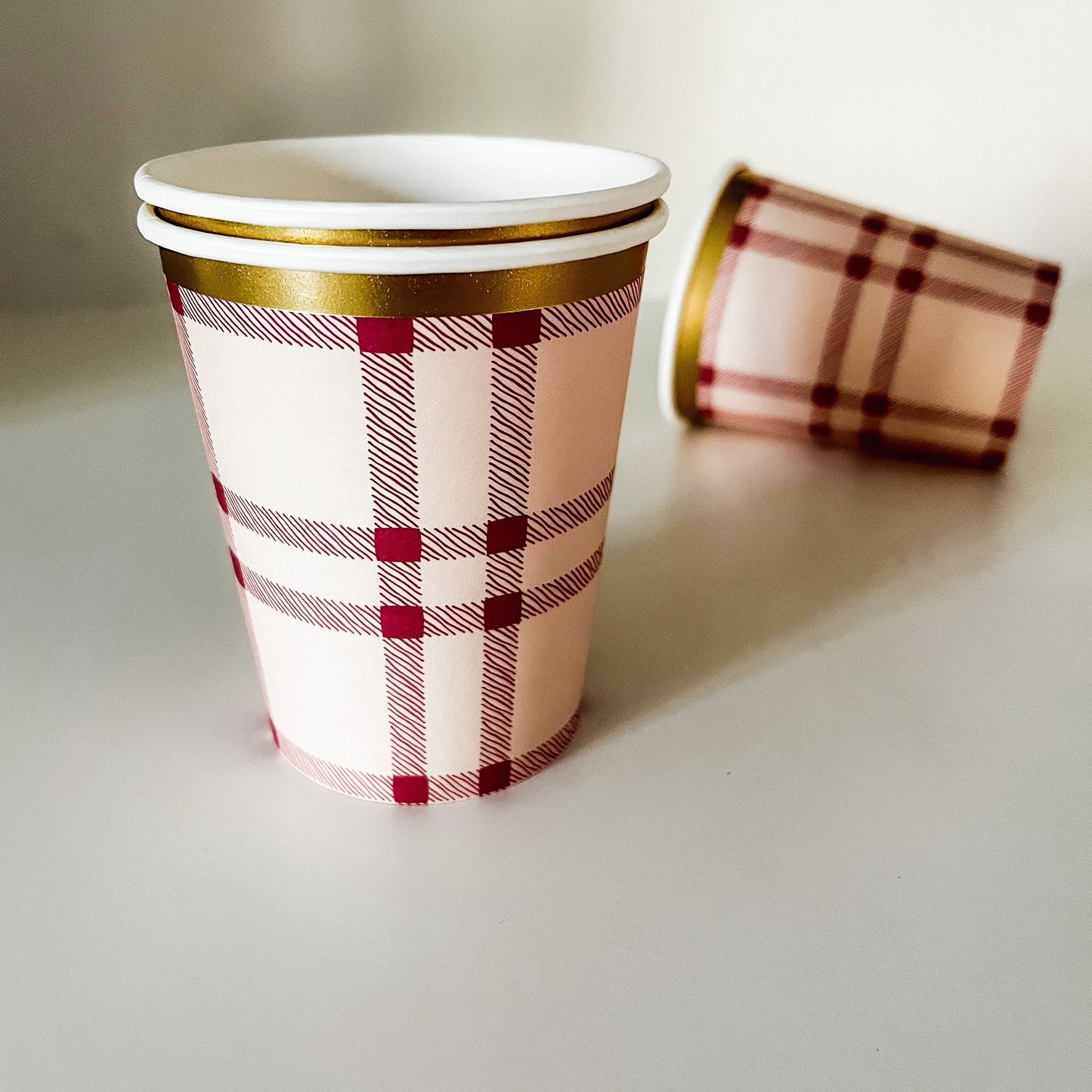 Red Plaid Cups